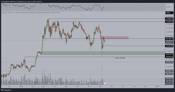 Bitcoin Could Crash to $48,000 if This Support Level Crumbles, Says Crypto Analyst