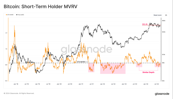 Bitcoin Short-Term Holders Feeling the Stress As Correction Brings Positions Underwater: Glassnode