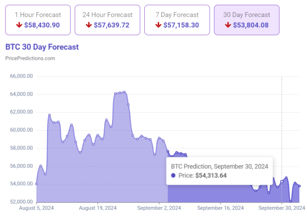 AI predicts Bitcoin price for September 30, 2024