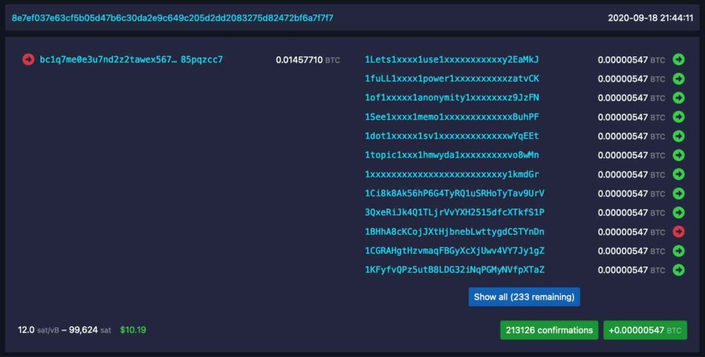 1CGT3Ywaa2upJfWtUtbXonDPNTfZPWqzmA transaction history. Source: mempool.space / Finbold 