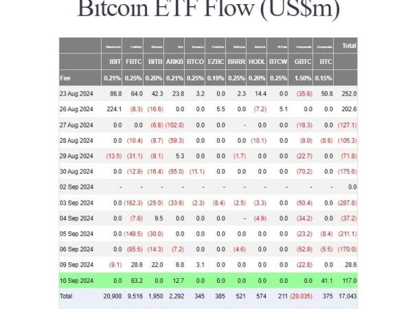 US Bitcoin ETFs hit $117M in daily inflows, Ether ETFs back in green